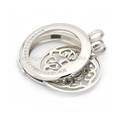 Women silver crystal plate locket pendant,stainless steel coin locket with disc